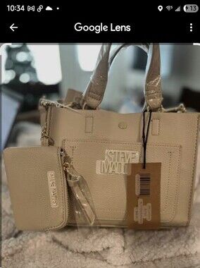 Steve Madden Beige Crossbody Bag with Wide Strap
